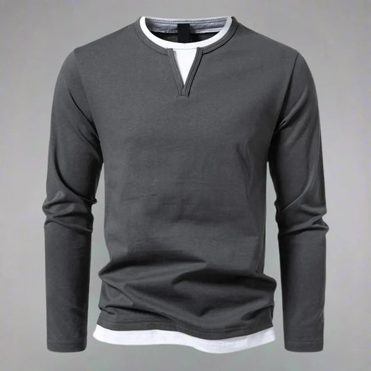 Bryan™ - Maglia a Maniche Lunghe con Collo a V, Stile Moderno